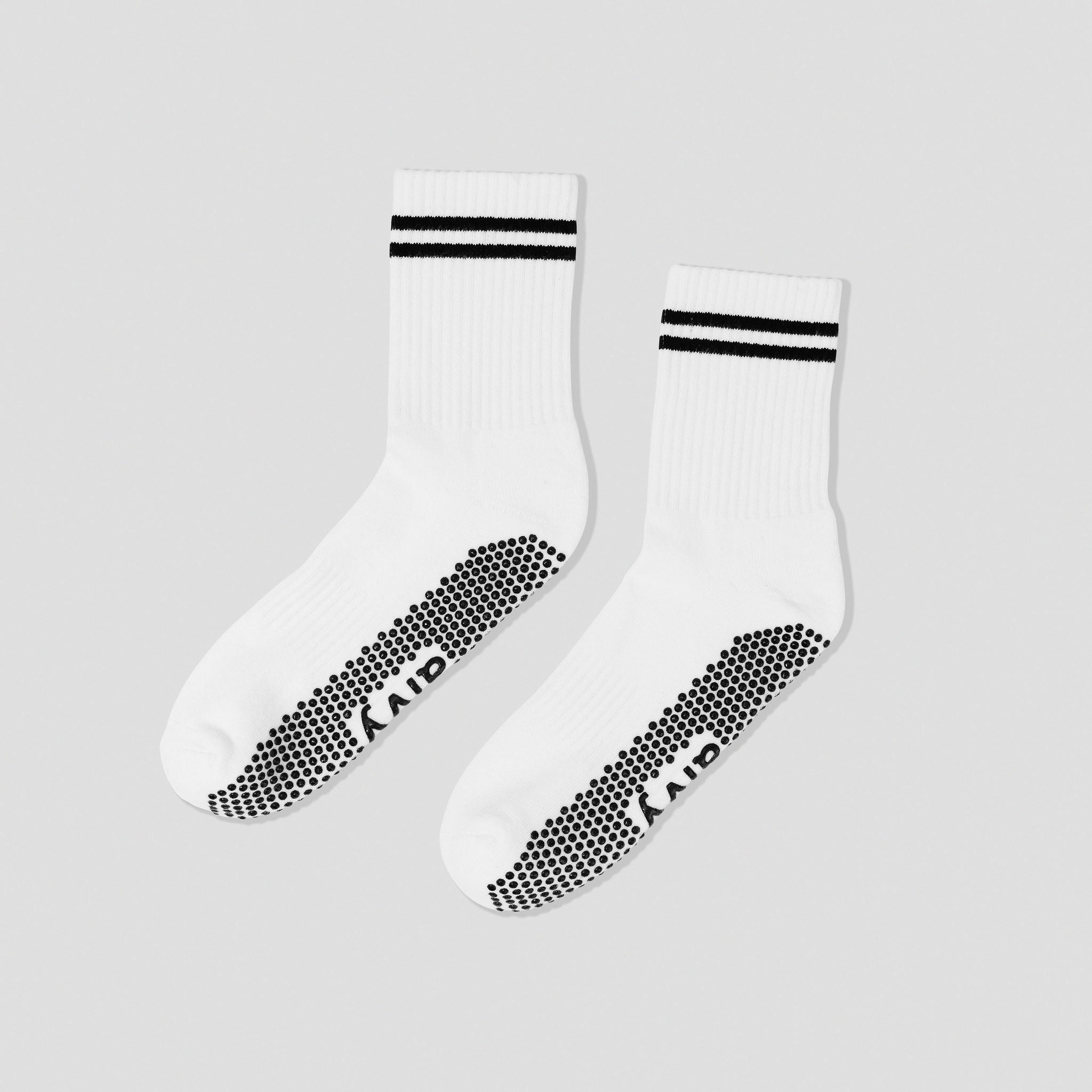 Alvy crew pearl white pair grip sock