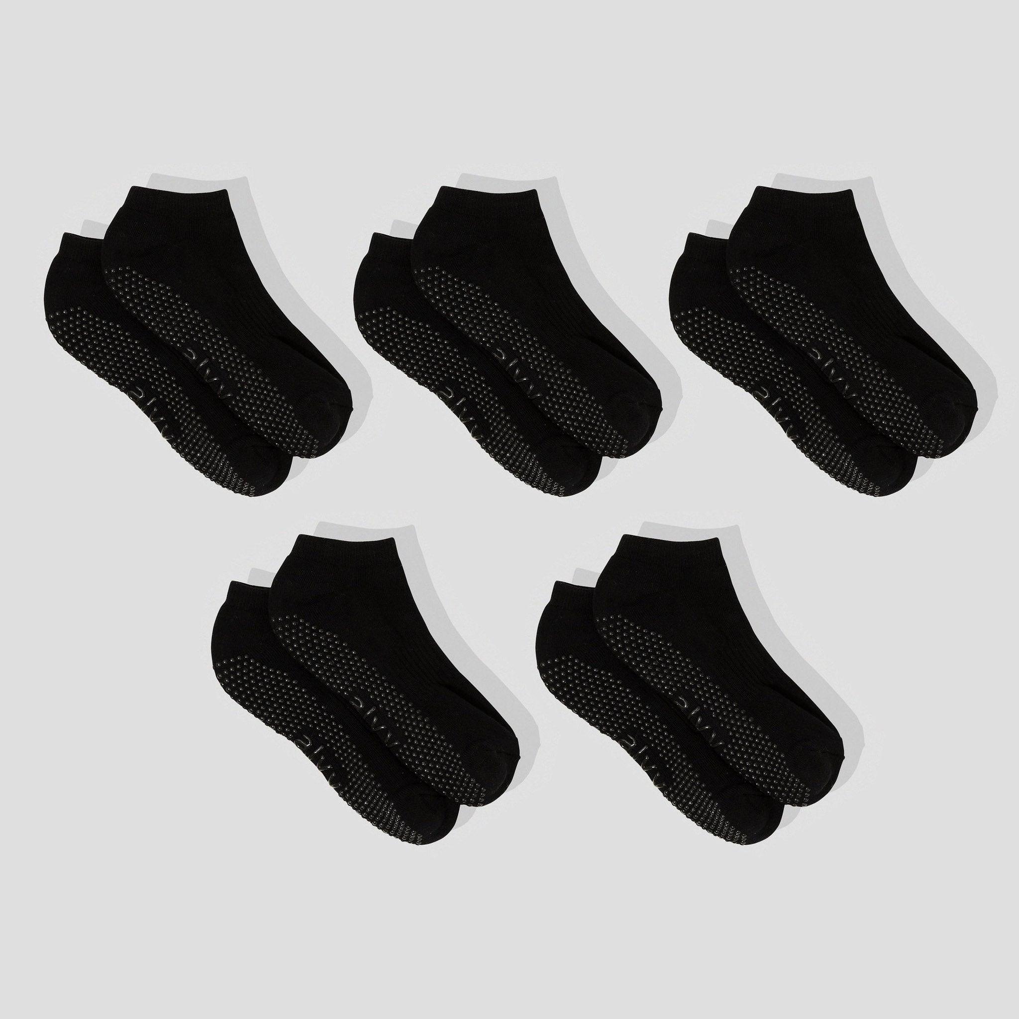 Pilates socks Black Low-Rise 5 Pack