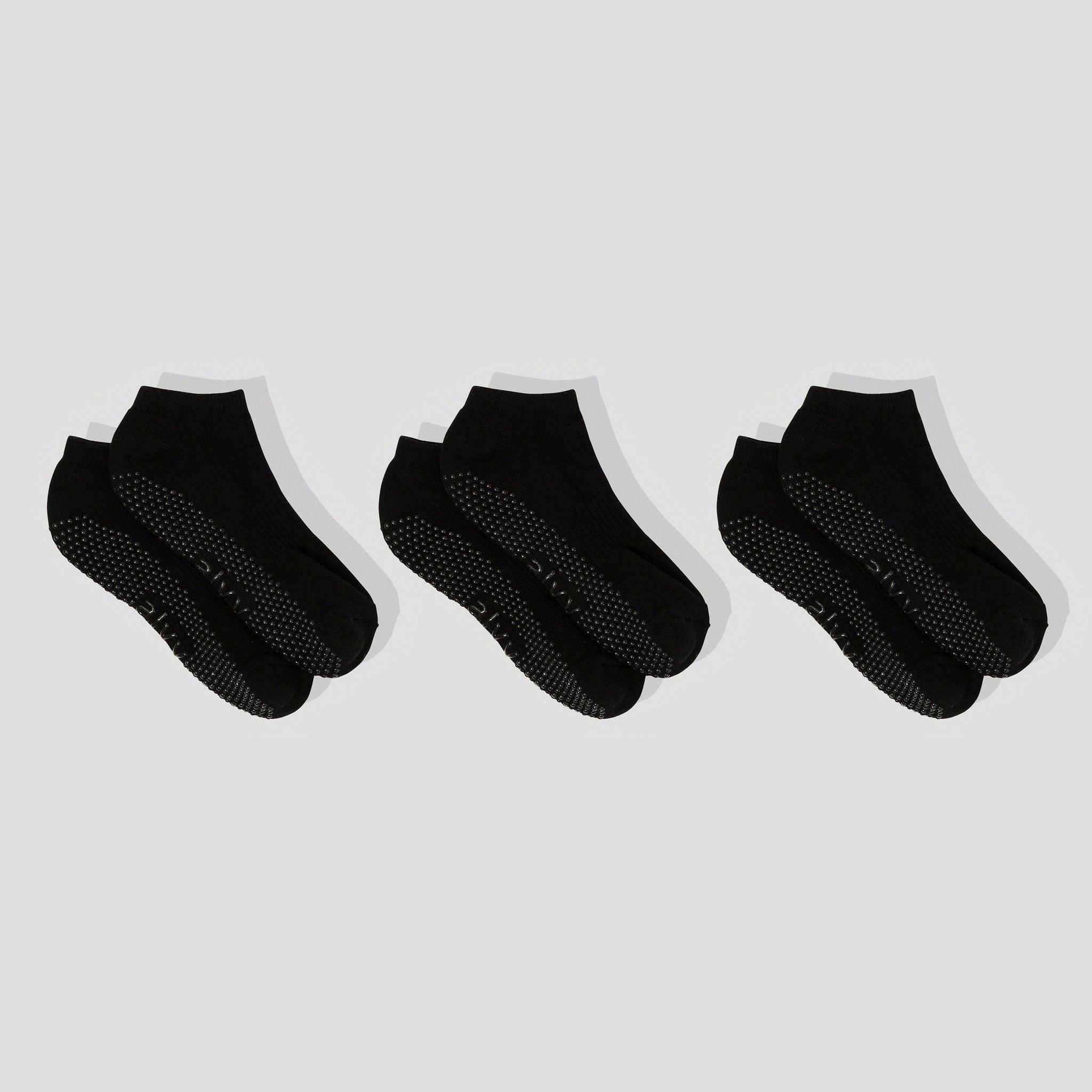 Pilates Socks Midnight Black Low-Rise 3 Pack