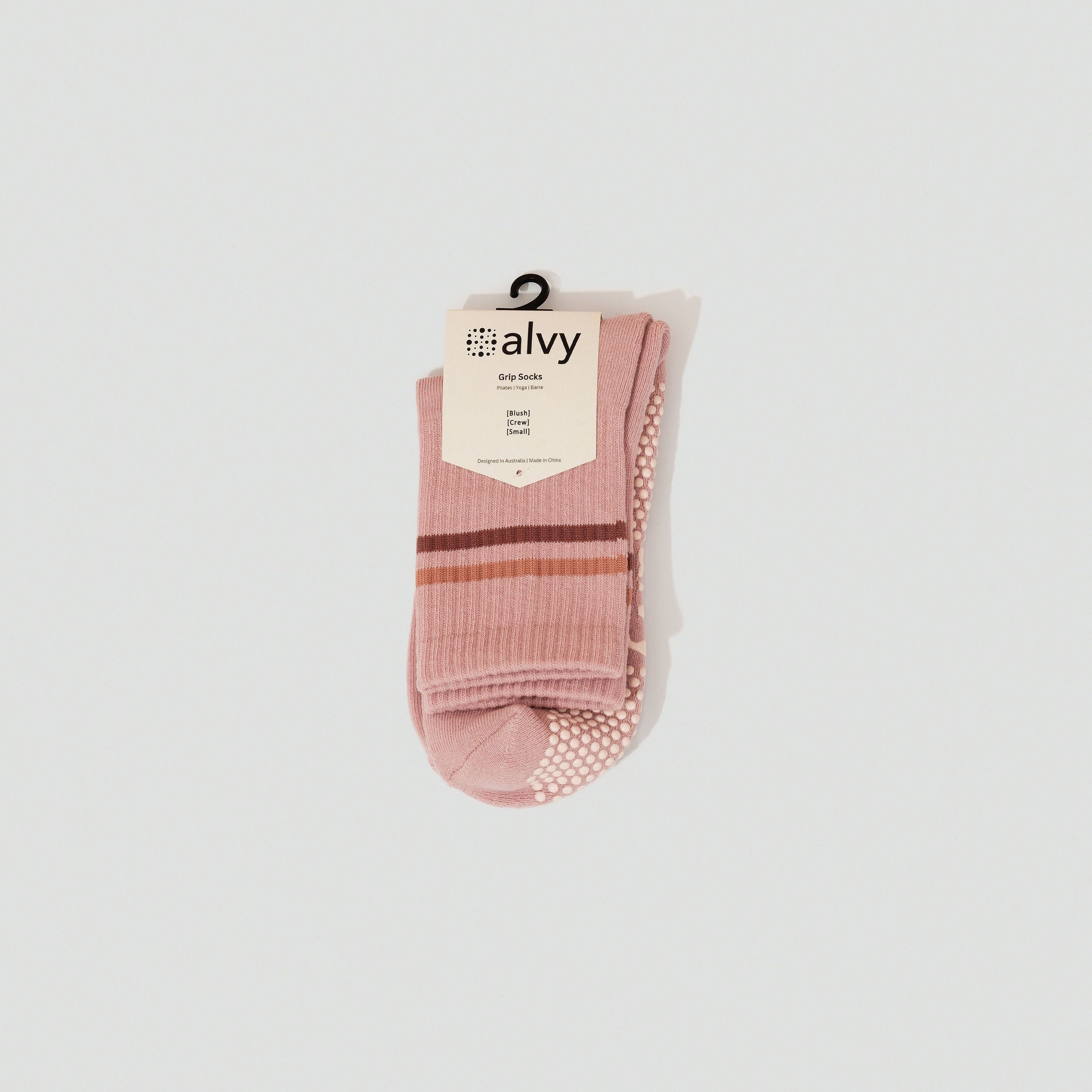 alvy crew grip sock pair blush