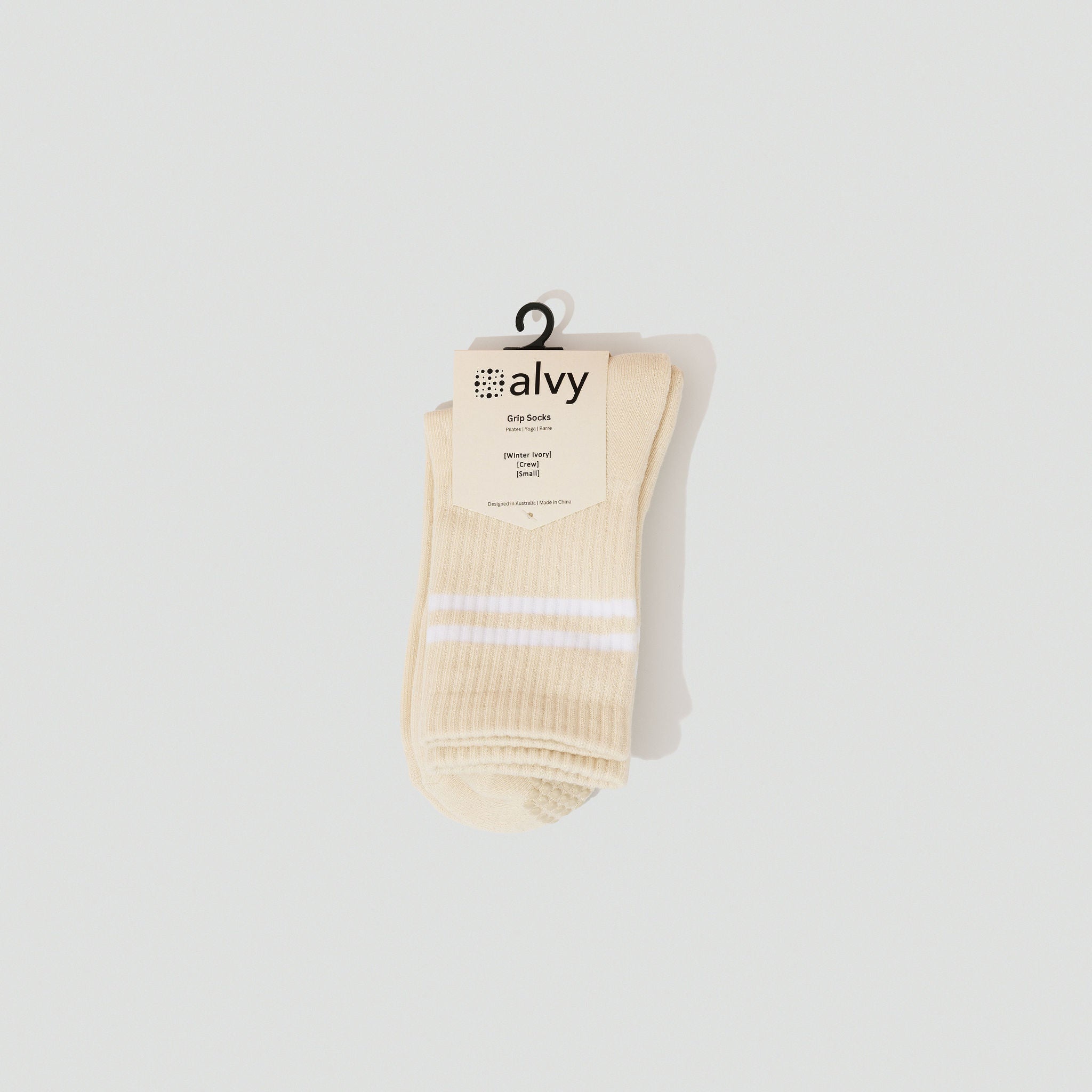 alvy crew grip sock winter ivory