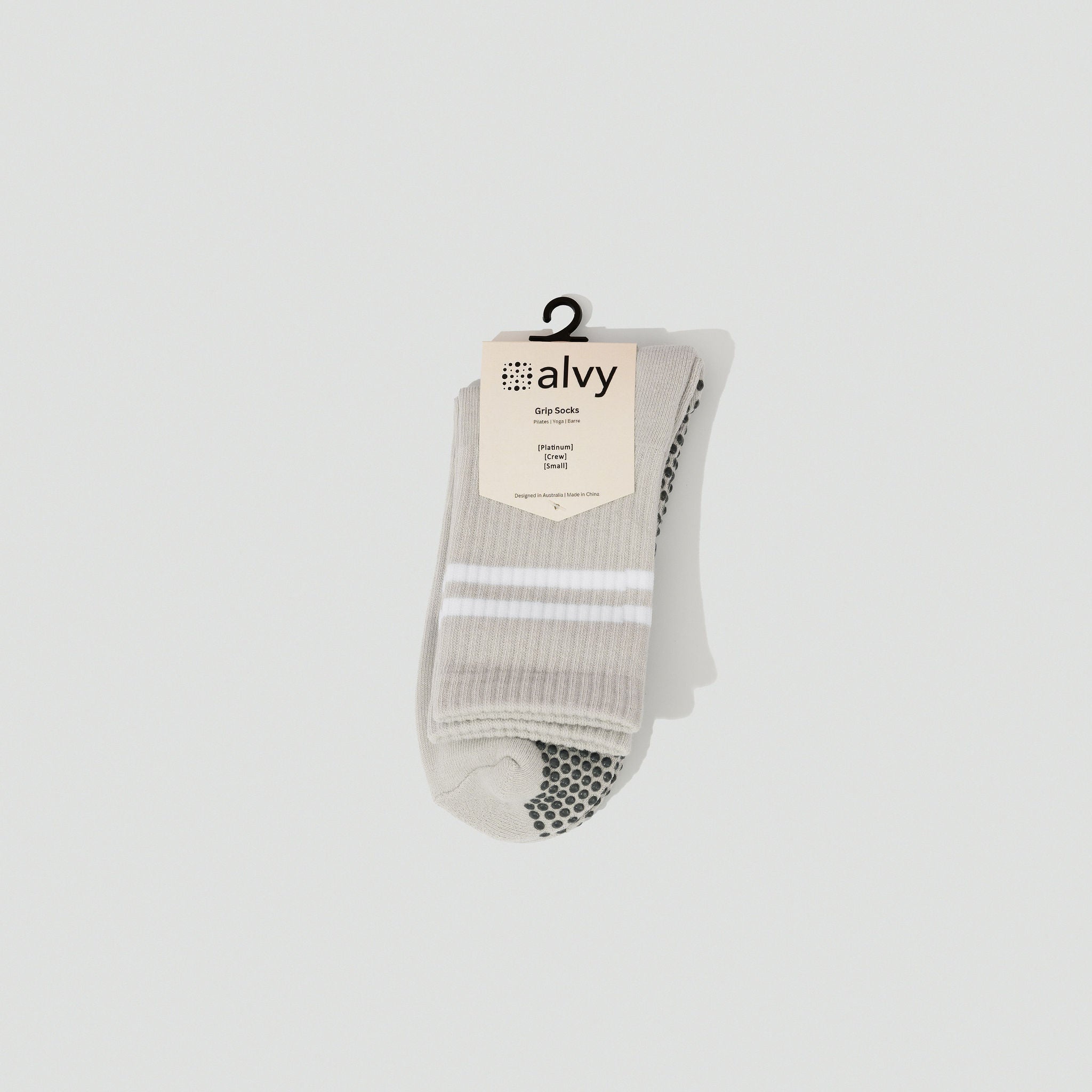 alvy crew grip socks platinum