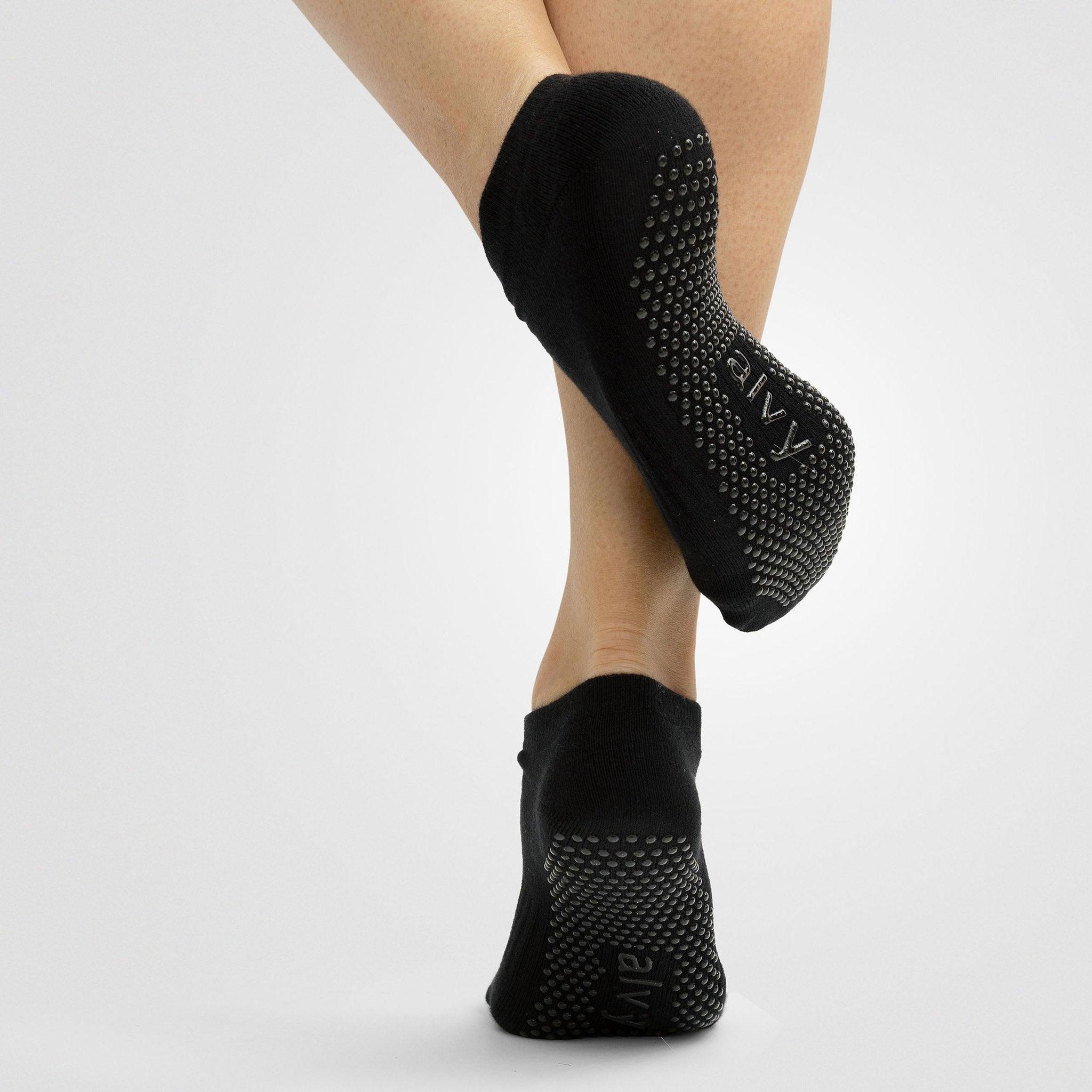 alvy black low rise grip socks lifestsyle