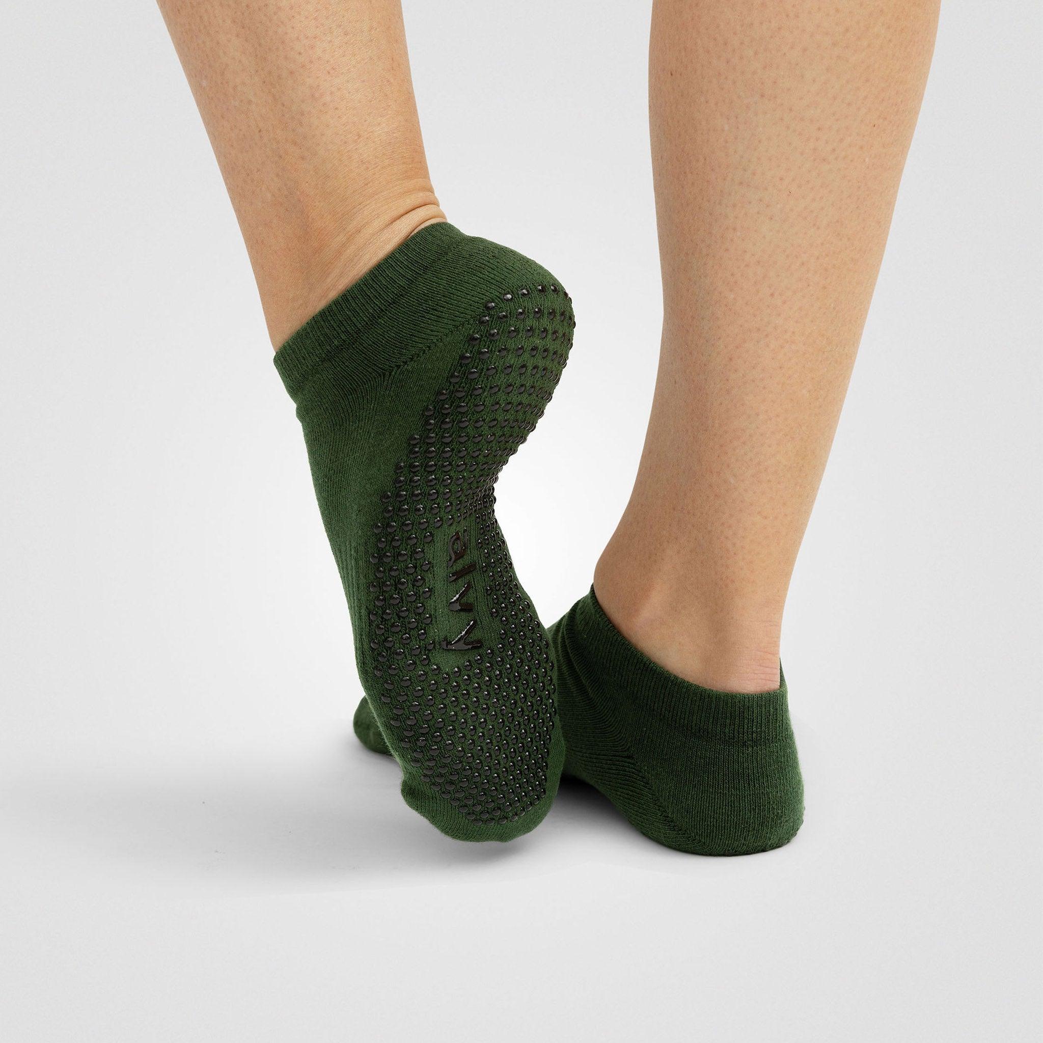 alvy green low rise grip socks lifestsyle